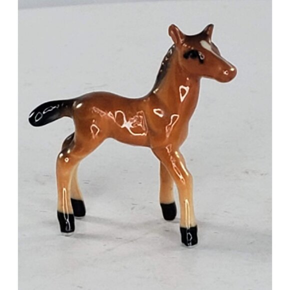Bone China Foal Baby Horse Miniature Figurine - Picture 2 of 6
